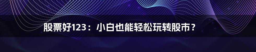 股票好123:小白也能轻松玩转股市?