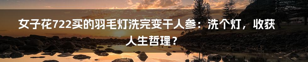 女子花722买的羽毛灯洗完变干人参:洗个灯,收获人生哲理?