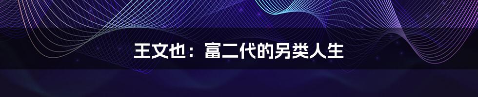 王文也:富二代的另类人生