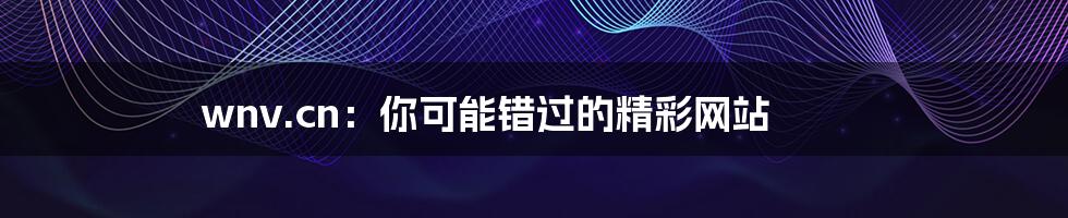 wnv.cn：你可能错过的精彩网站
