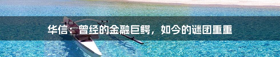 华信:曾经的金融巨鳄,如今的谜团重重