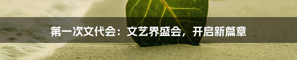 第一次文代会:文艺界盛会,开启新篇章