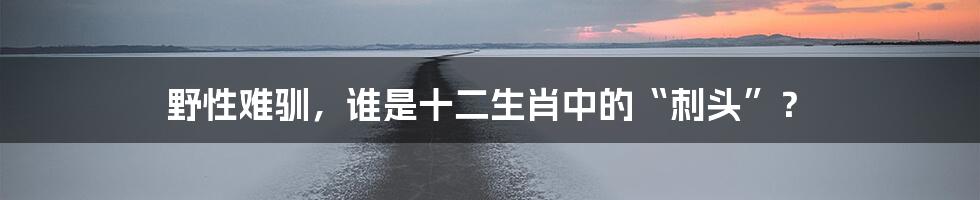 野性难驯,谁是十二生肖中的“刺头”?