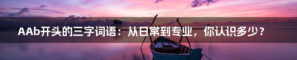 AAb开头的三字词语:从日常到专业,你认识多少?