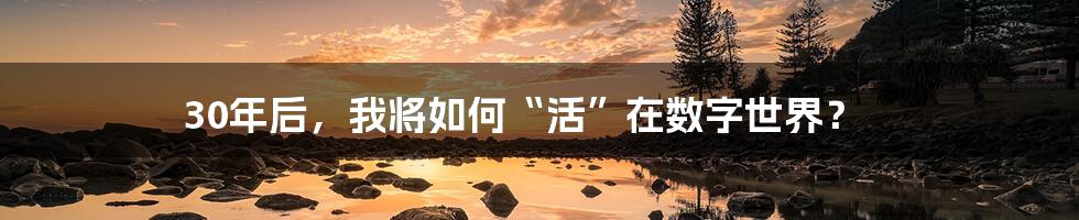 30年后,我将如何“活”在数字世界?