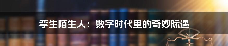 孪生陌生人:数字时代里的奇妙际遇