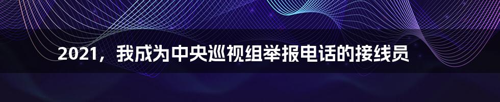 2021，我成为中央巡视组举报电话的接线员