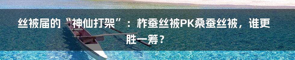丝被届的“神仙打架”:柞蚕丝被PK桑蚕丝被,谁更胜一筹?