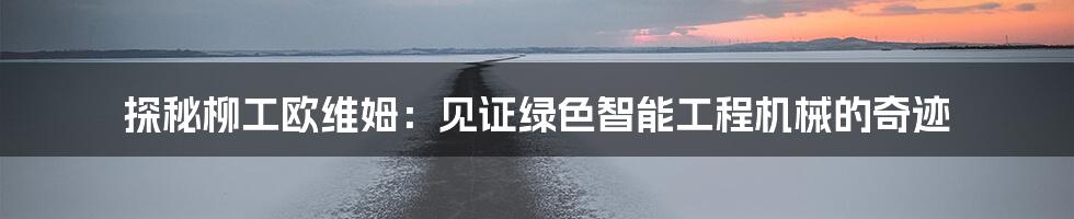探秘柳工欧维姆:见证绿色智能工程机械的奇迹