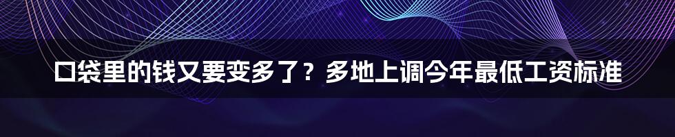 口袋里的钱又要变多了?多地上调今年最低工资标准