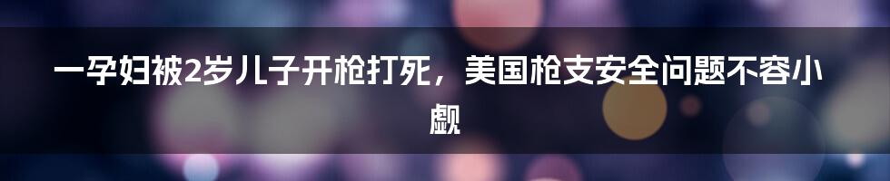 一孕妇被2岁儿子开枪打死,美国枪支安全问题不容小觑