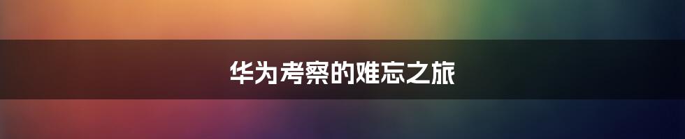 华为考察的难忘之旅