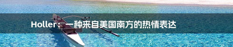 Holler:一种来自美国南方的热情表达