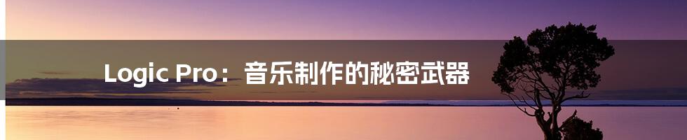 Logic Pro:音乐制作的秘密武器