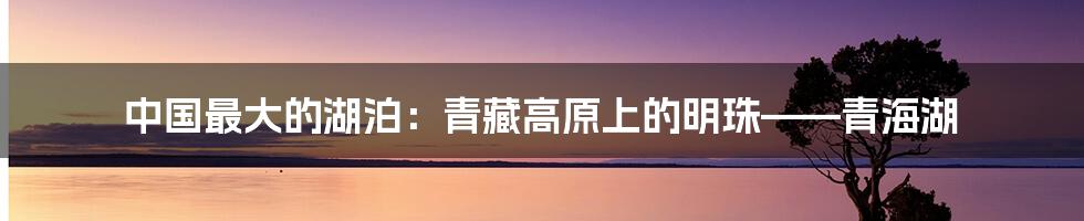 中国最大的湖泊:青藏高原上的明珠——青海湖