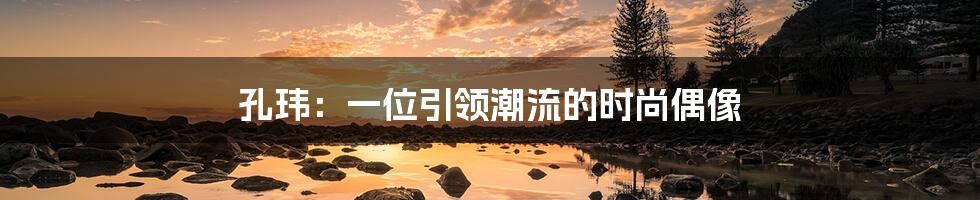 孔玮:一位引领潮流的时尚偶像