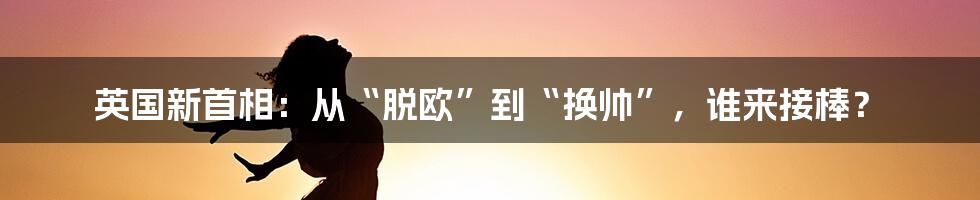 英国新首相:从“脱欧”到“换帅”,谁来接棒?