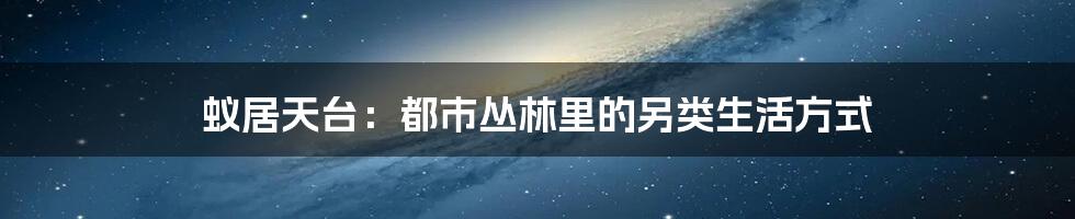蚁居天台:都市丛林里的另类生活方式