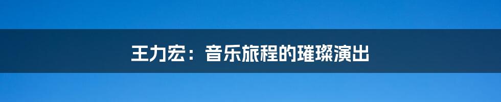 王力宏：音乐旅程的璀璨演出