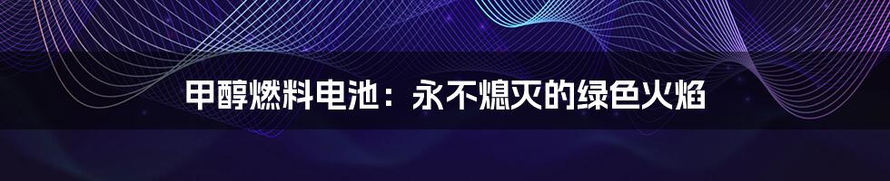 甲醇燃料电池:永不熄灭的绿色火焰