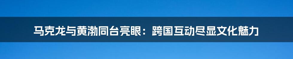 马克龙与黄渤同台亮眼:跨国互动尽显文化魅力