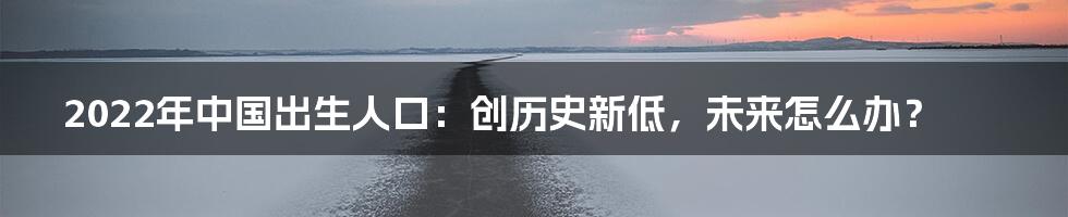 2022年中国出生人口:创历史新低,未来怎么办?