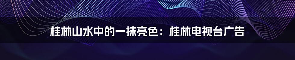 桂林山水中的一抹亮色:桂林电视台广告