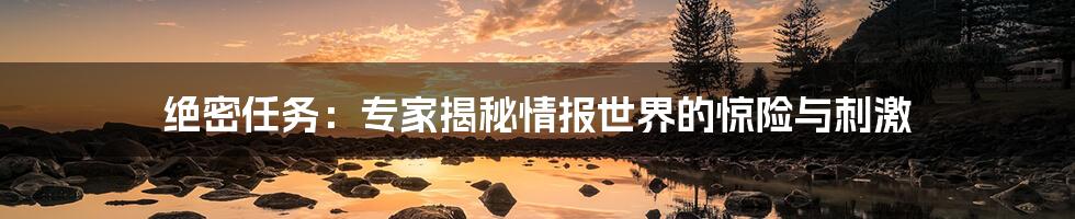 绝密任务:专家揭秘情报世界的惊险与刺激