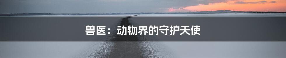 兽医：动物界的守护天使