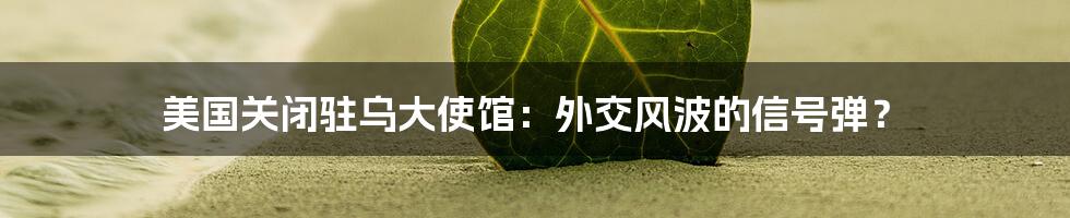 美国关闭驻乌大使馆:外交风波的信号弹?