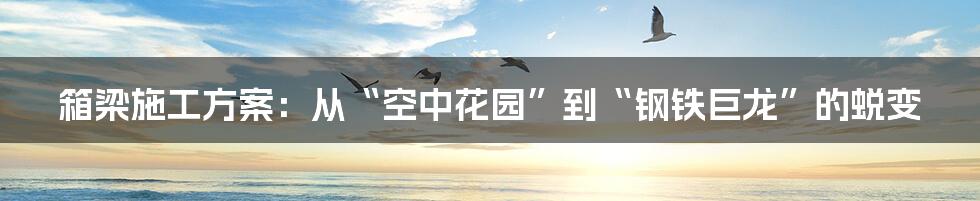 箱梁施工方案：从“空中花园”到“钢铁巨龙”的蜕变