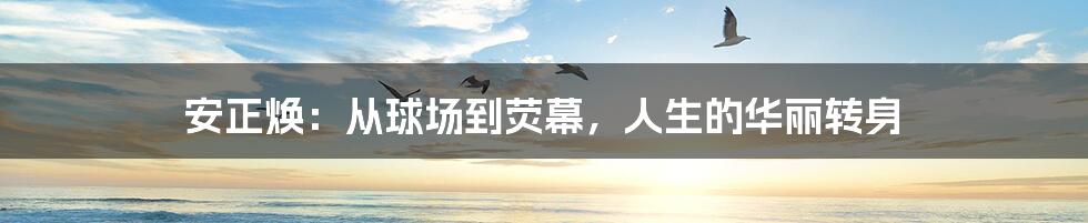 安正焕：从球场到荧幕，人生的华丽转身
