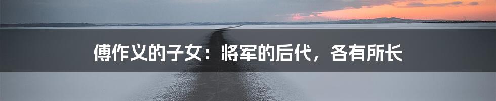傅作义的子女:将军的后代,各有所长