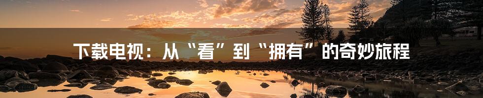 下载电视：从“看”到“拥有”的奇妙旅程