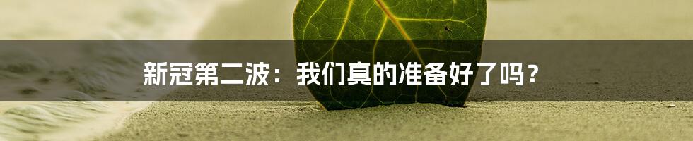 新冠第二波:我们真的准备好了吗?