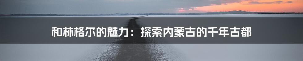 和林格尔的魅力:探索内蒙古的千年古都