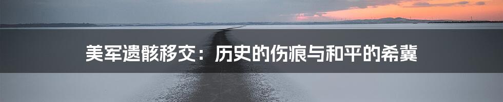 美军遗骸移交:历史的伤痕与和平的希冀