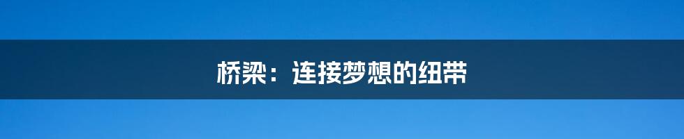 桥梁：连接梦想的纽带