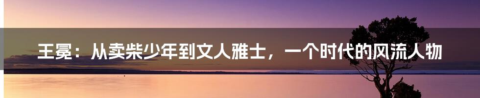 王冕:从卖柴少年到文人雅士,一个时代的风流人物