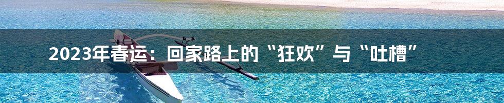 2023年春运:回家路上的“狂欢”与“吐槽”