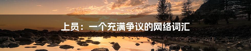 上员:一个充满争议的网络词汇