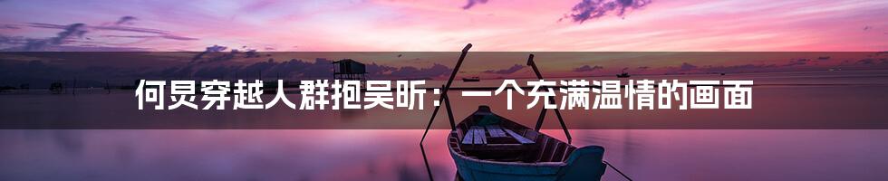 何炅穿越人群抱吴昕:一个充满温情的画面