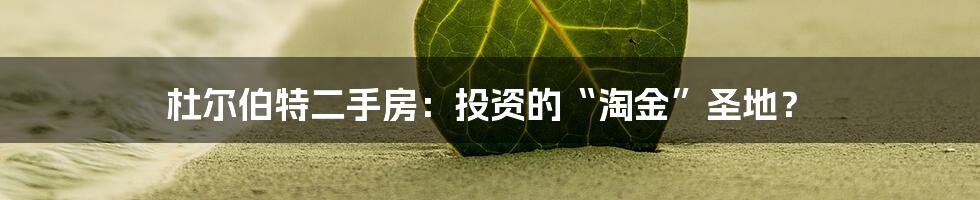杜尔伯特二手房:投资的“淘金”圣地?