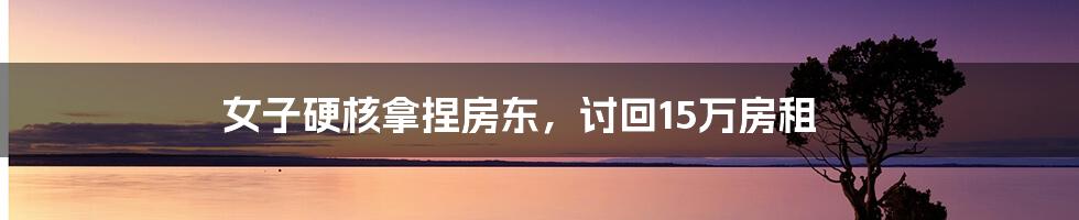 女子硬核拿捏房东,讨回15万房租