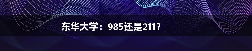东华大学:985还是211?