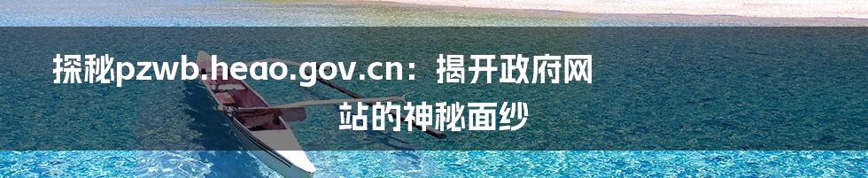 探秘pzwb.heao.gov.cn:揭开政府网站的神秘面纱