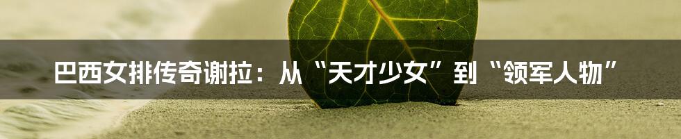 巴西女排传奇谢拉:从“天才少女”到“领军人物”