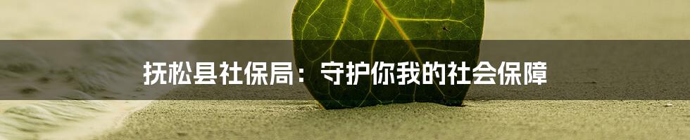 抚松县社保局:守护你我的社会保障