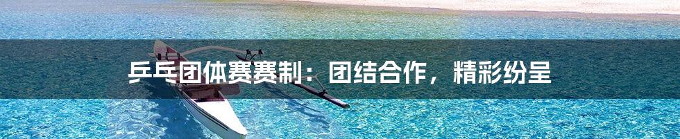 乒乓团体赛赛制:团结合作,精彩纷呈