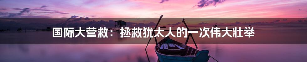 国际大营救:拯救犹太人的一次伟大壮举